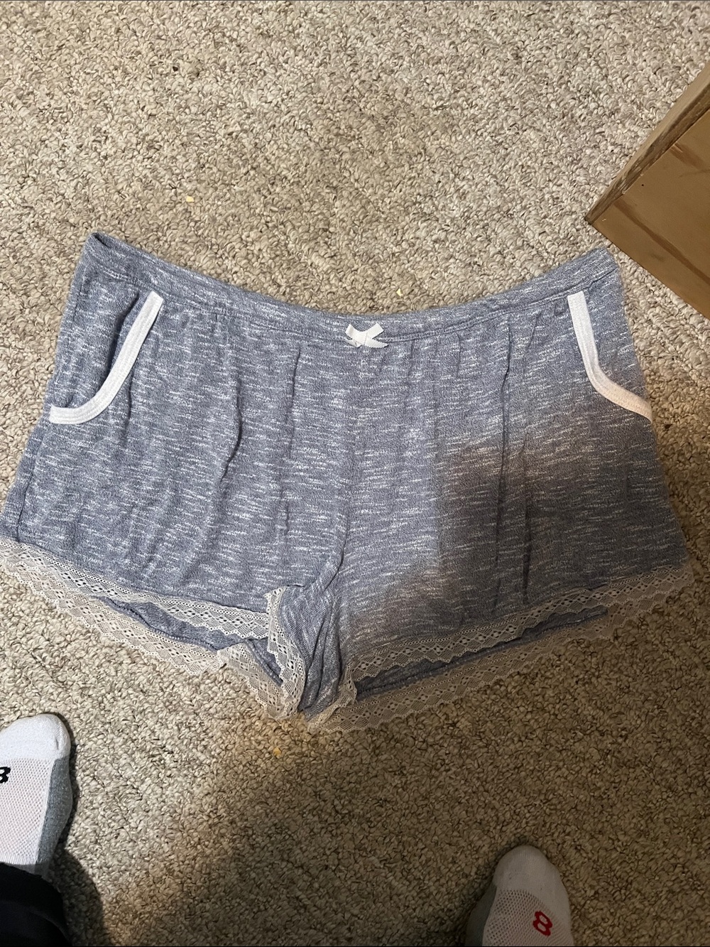 Simply Vera Vera Wang Heathered Gray Lounge Shorts with White Trim